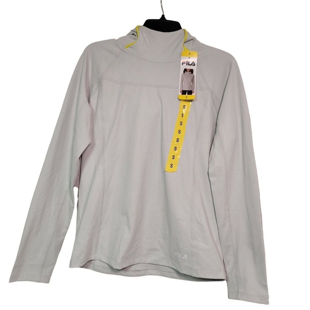 Fila Women's Funnel Neck Moisture Wicking Active Training Hoodie Gray Size Small